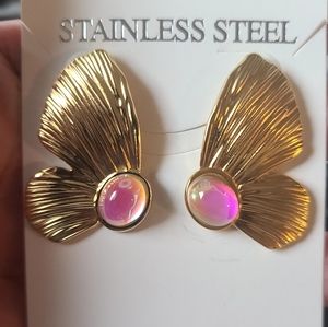 Geometric Bohemian  Earrings Stainless Steel Gold Color